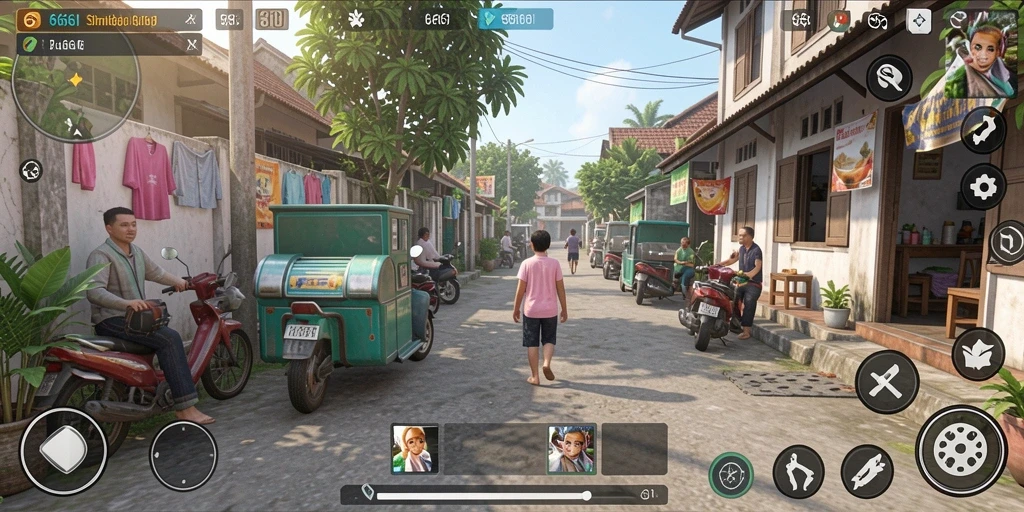 Tampilan gameplay menarik dalam 666I yang menunjukkan interaksi karakter.