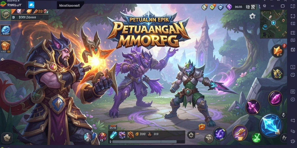 Tangkapan layar gameplay 9399SLOT menunjukkan pertempuran seru dan dunia yang luas.