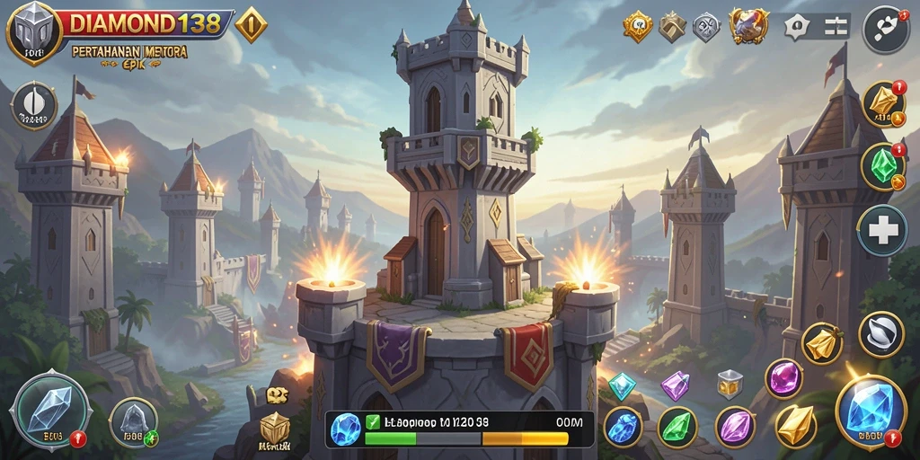 Tampilkan screenshot gameplay menakjubkan dari DIAMOND138 Tower Defense.