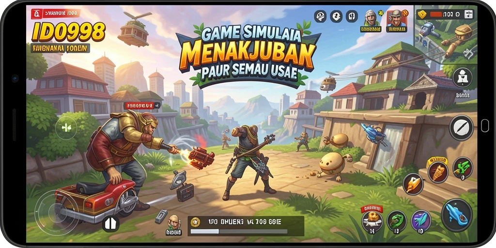 Tampilan gameplay ID098 yang menarik dan penuh warna.
