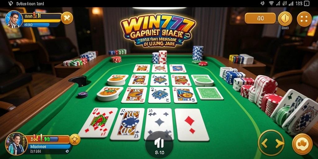 Tampilan gameplay seru dari WIN777 saat bermain Gaple.