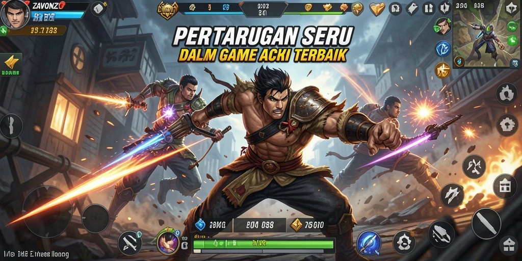 Tangkapan layar menampilkan aksi seru dalam ZAVONZO.
